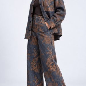 Copper Floral Denim Set