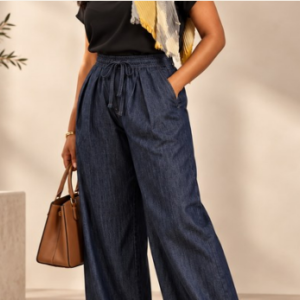 Drawstring Denim Pants