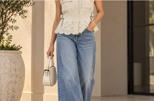 Soft Leather Eyelet Vest